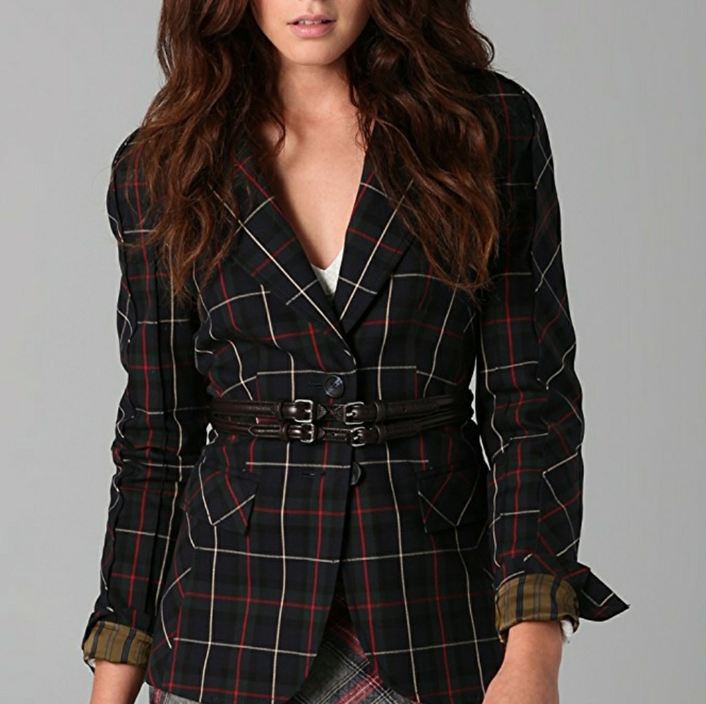 Lamb plaid blazer size 0